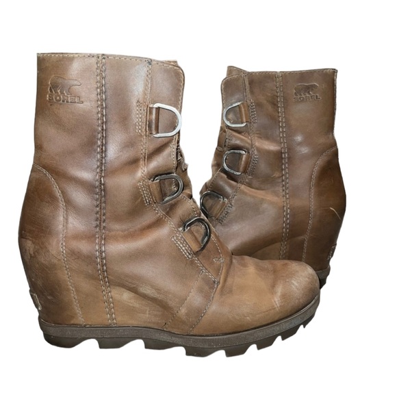 Sorel Shoes - {Sorel} Womens Joan of Arctic Wedge II Boot Waterproof Ash Brown Sz 8.5 No Laces